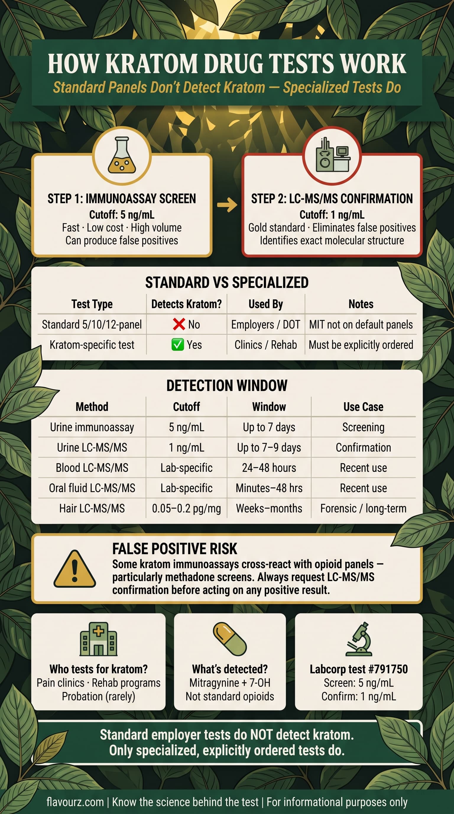 infographic for How Kratom Drug Tests Work